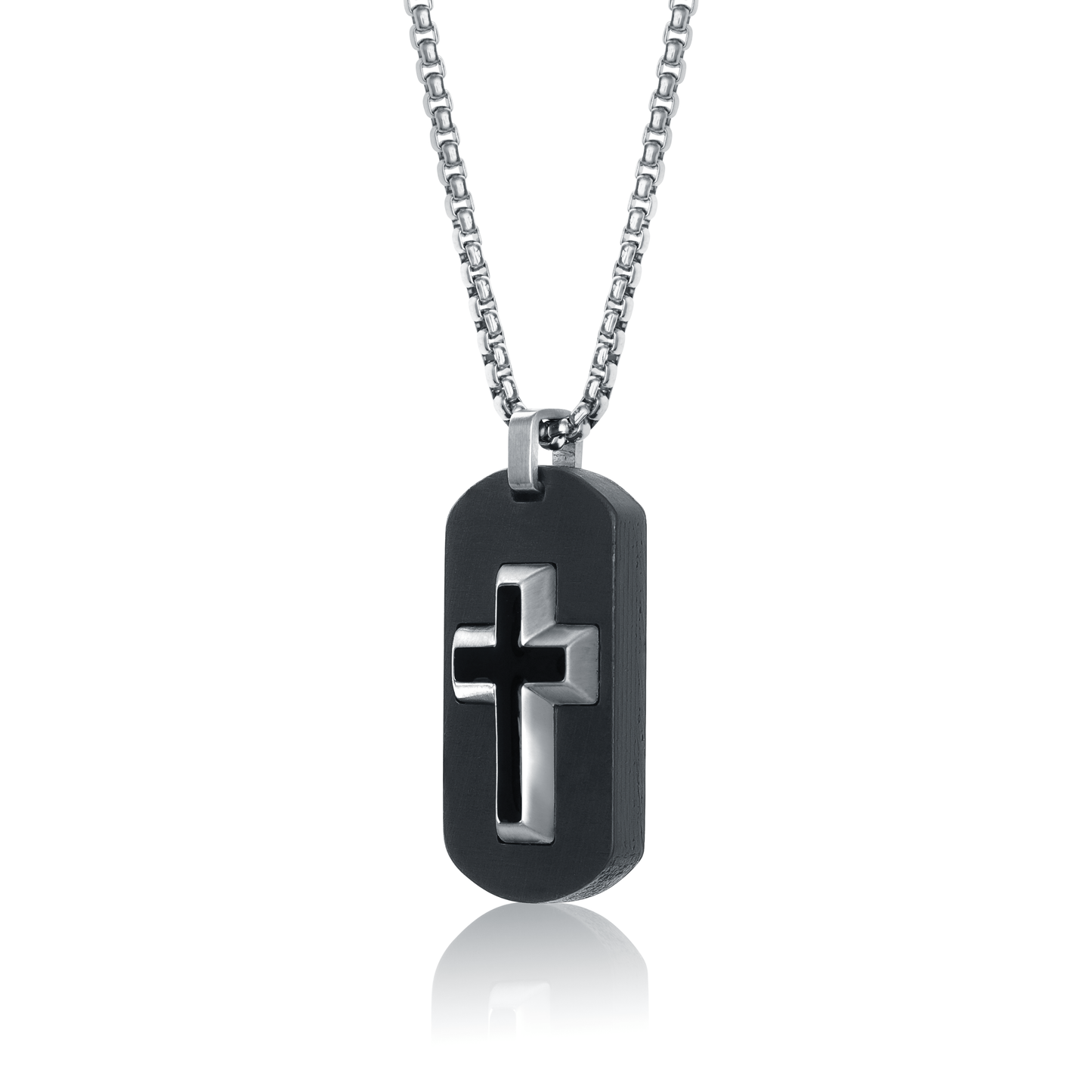 Stainless Steel Cross Dog Tag Pendant