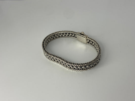 Silver with Gold bracelet with webbing motif chain